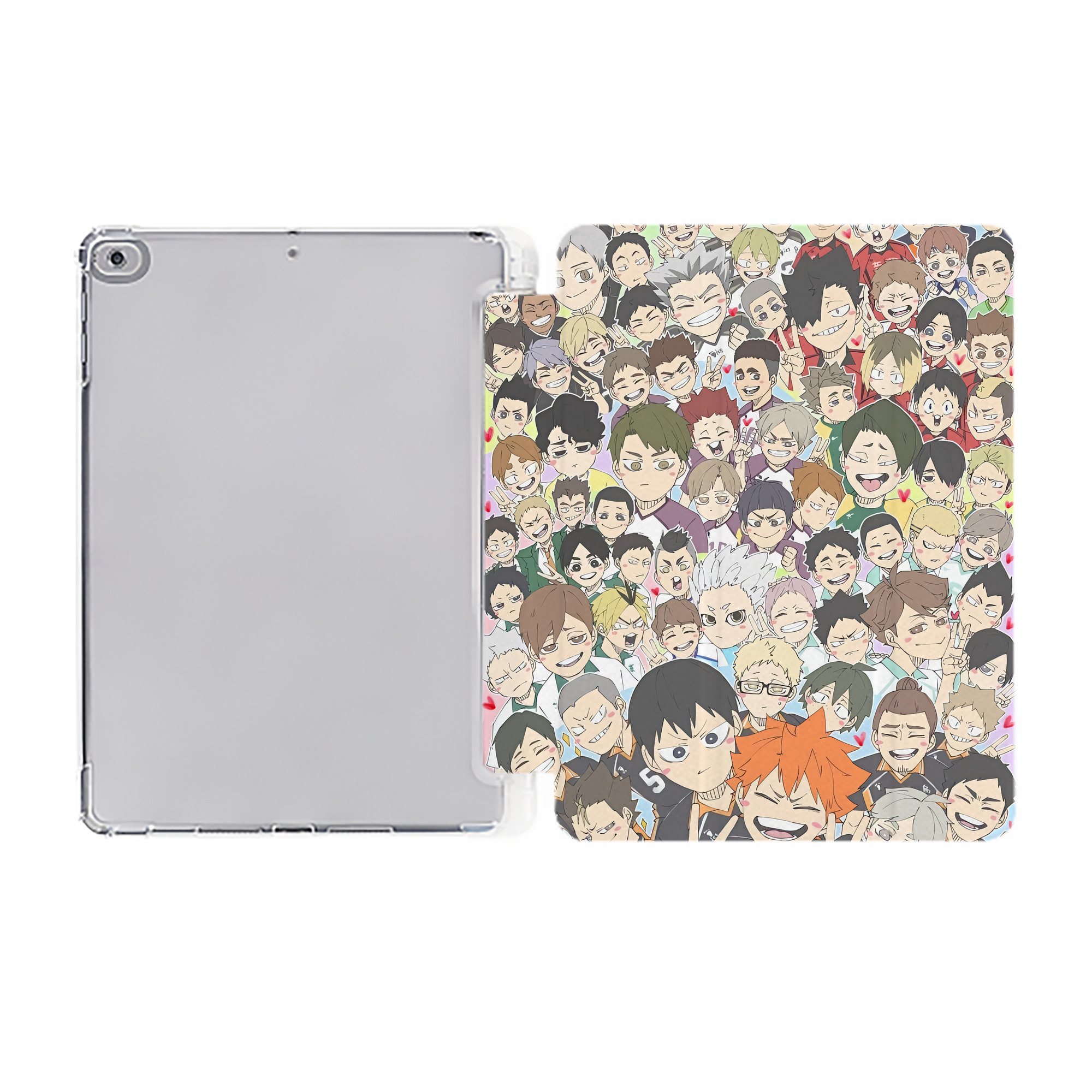 （画像用） ハイキュー!! Haikyu!! IPad ケース ペン収納付き 三つ折りスタンド PUレザー×シリコン 対応機種9.5/10.5/10.9インチ